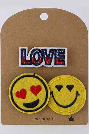 Much Love Emoji Inspired Patch And Pin 6HBH10